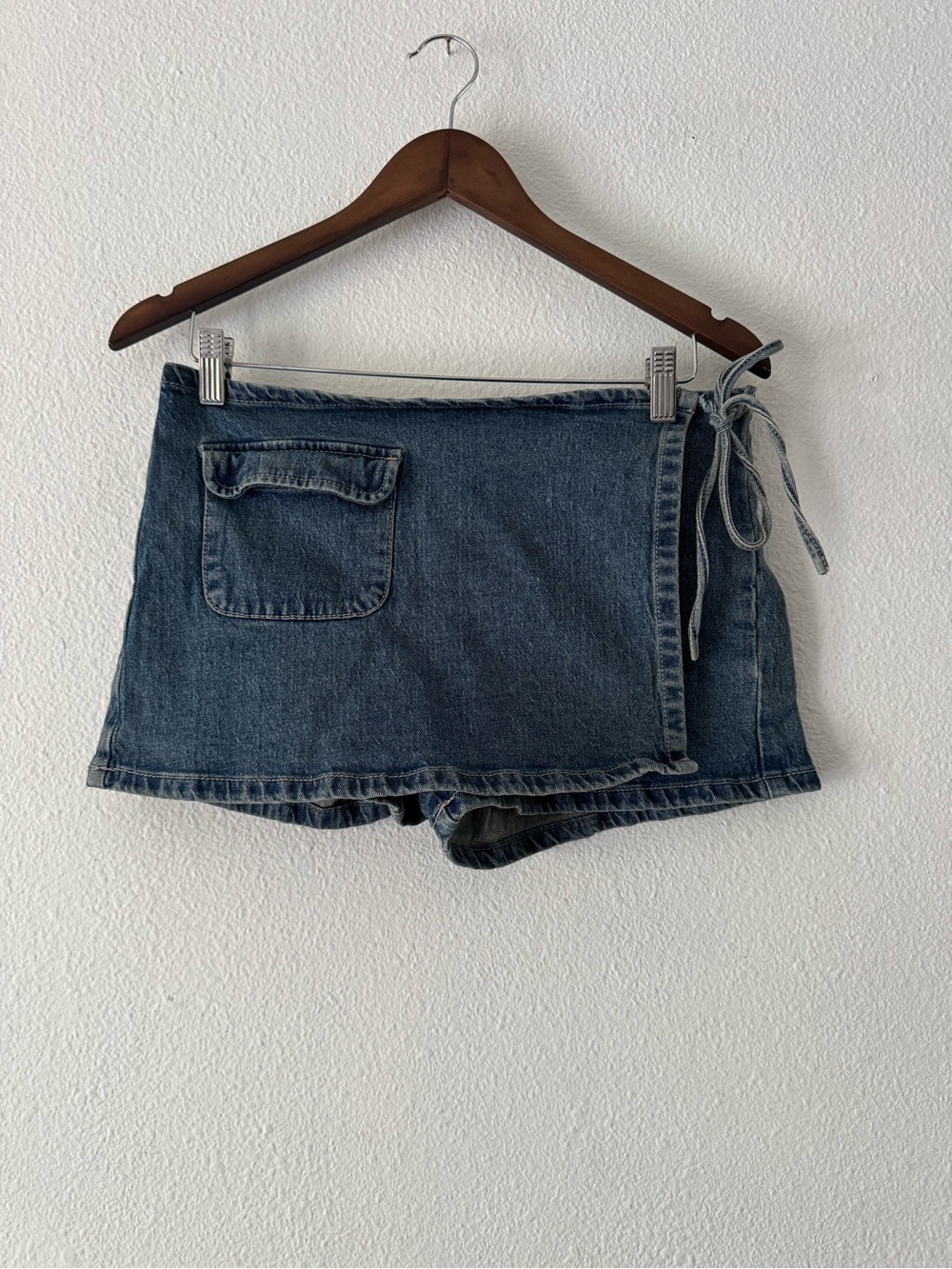 No Boundaries Denim Wrap Skort Retro Tie Waist Skirt-Shorts Small 4-6 Y2K - Picture 13 of 13
